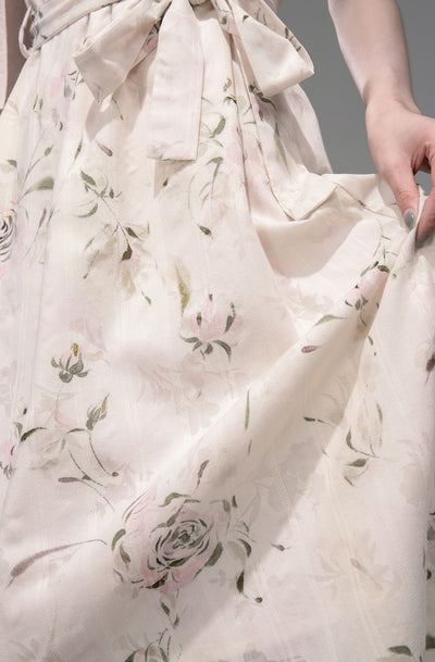 Rose Print One Shoulder Dress COT0323