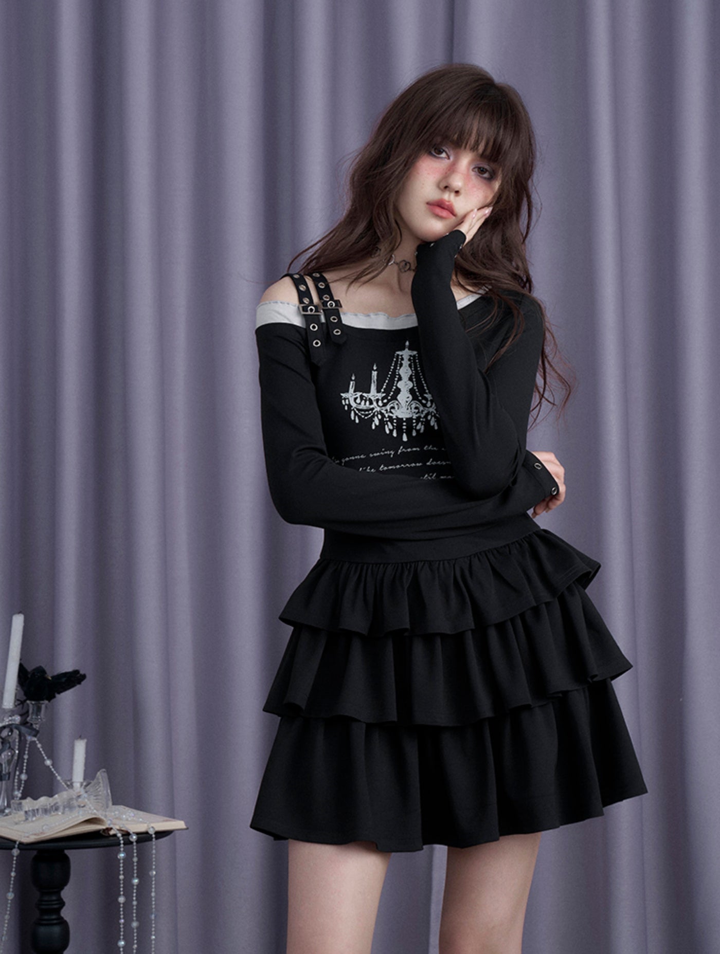 Nightmare Off-shoulder Cake Dress SAG0200