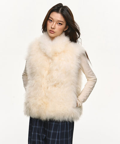Stand Collar Short Fur Warm Vest Jacket ANA0111