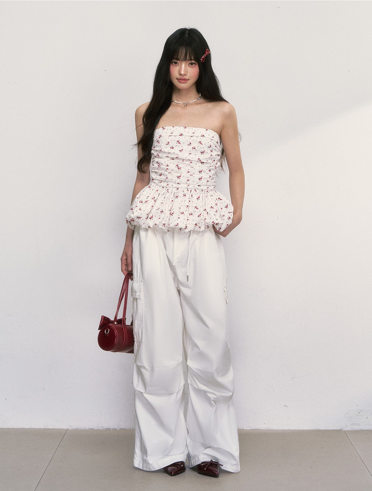 White Floral Tube Top WEE0017