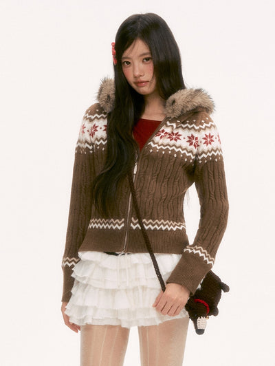 Nordic Design Hooded Knit Cardigan WEE0135