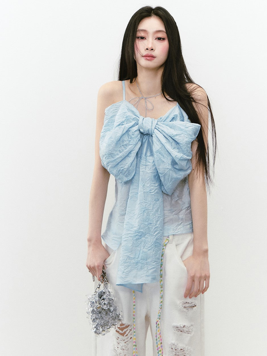 Bow Pleated Thin Camisole VIA0265