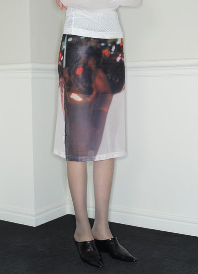Mesh Low-waisted Slimming One-step Skirt RUN0028