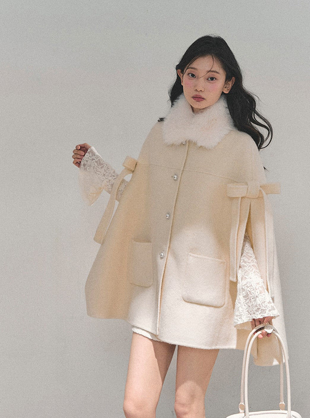 Snow Country Double-faced Wool Cape DIA0742