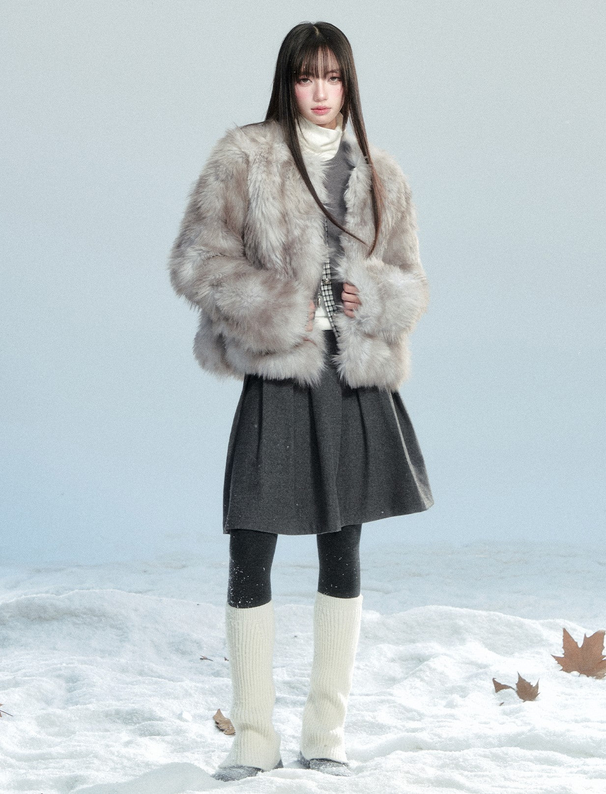Fluffy Eco-friendly Fur Coat FRA0470