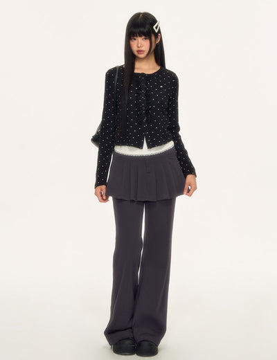 Faux Two-piece Pleated Skirt Pants WEE0085