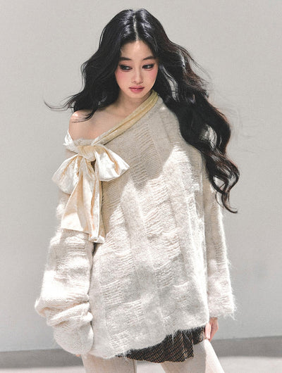Bow Off-Shoulder Sweater DIA0695