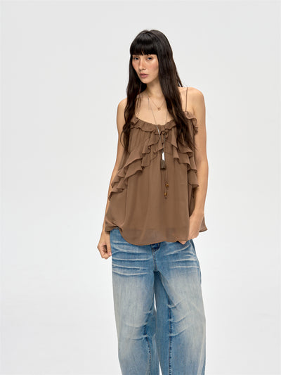 Pleated Ruffled Camisole CUR0209