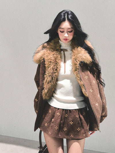 Sequins Decorated Quilted Jacket/Skirt DIA0688