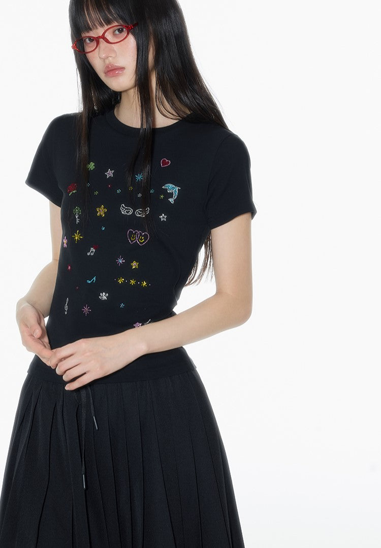 Cartoon Diamond Short-sleeved T-shirt ONT0015