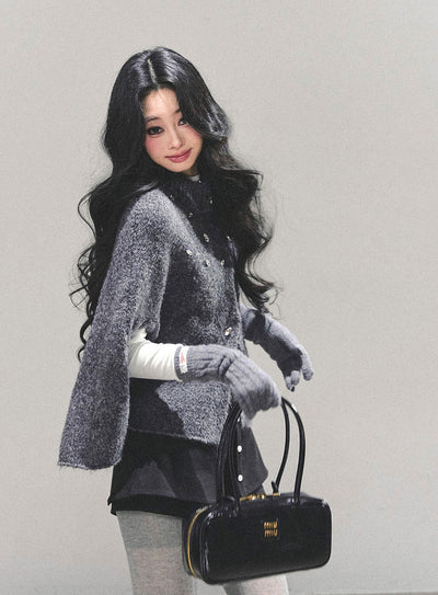 French-style Knitted Cape Cardigan DIA0689