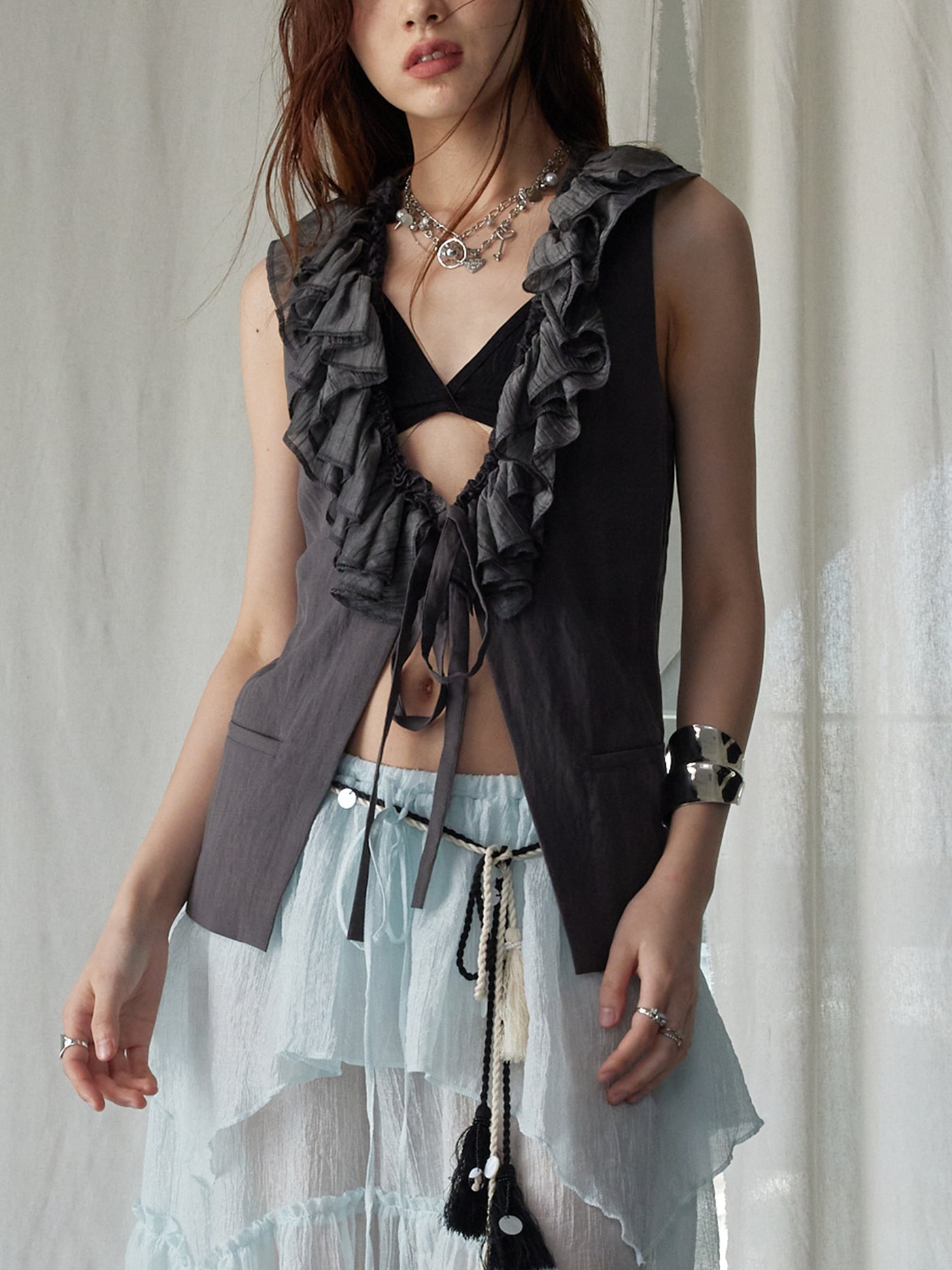 Bohemian Lace Vest Top/Skirt JNY0248