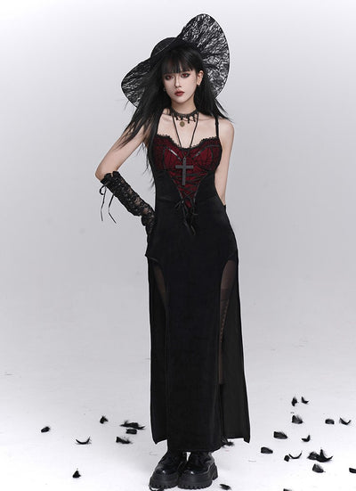 Spider Web Design Slit Strap Dress/Shawl LAD0241