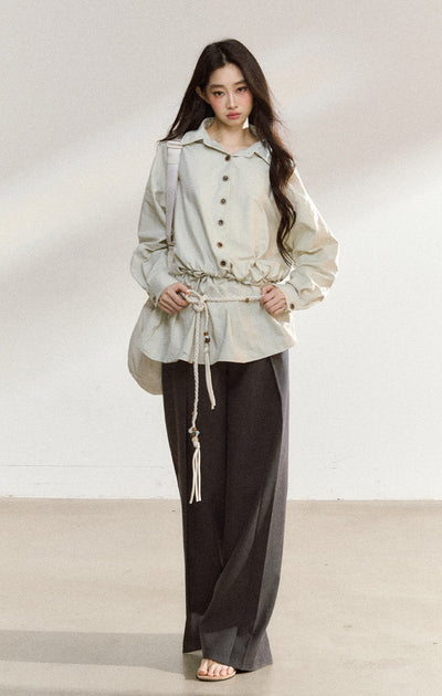 Casual Loose Long-sleeved Shirt./Shorts SHI0223