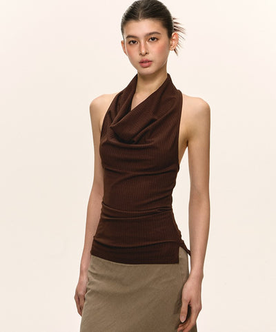Swing Collar Halter Neck Backless Top ANA0042