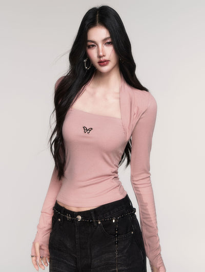Butterfly Design Slim Fit Sweater LUL0202