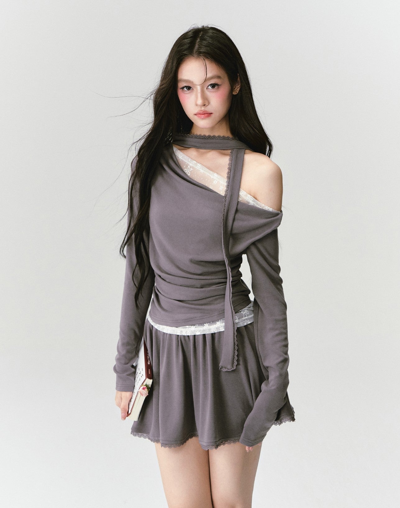 Lace Off-shoulder Top/Skirt FRA0417