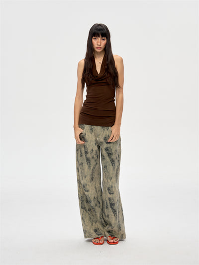 Backless Beaded Swing Collar Top CUR0212