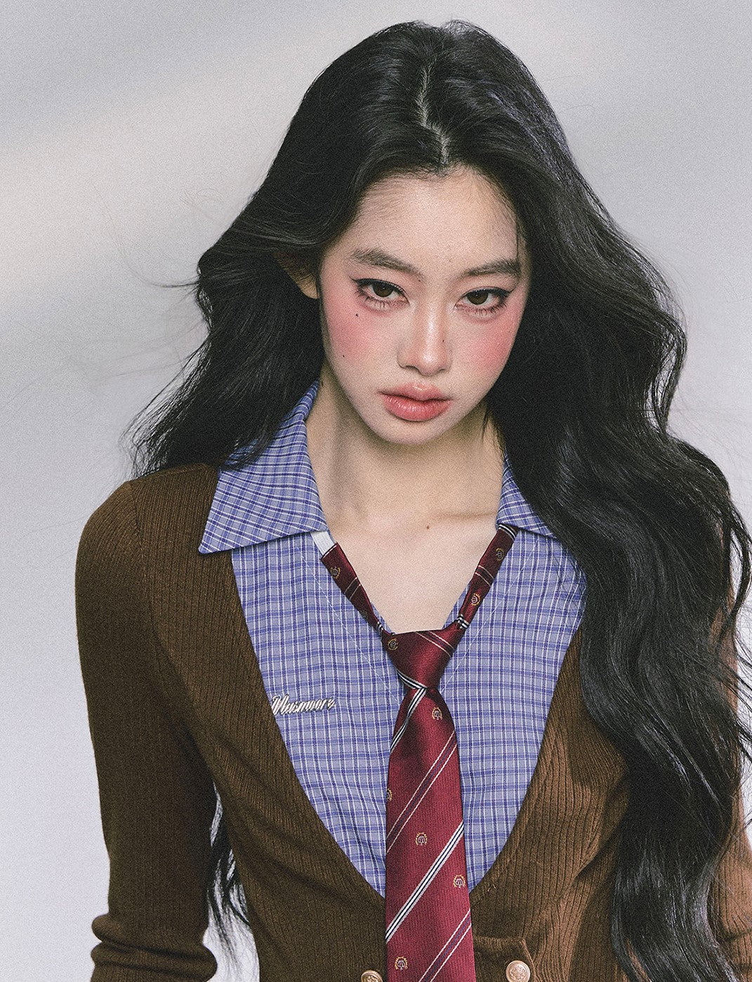Fake Two-piece Polo Collar Knitted Shirt DIA0602