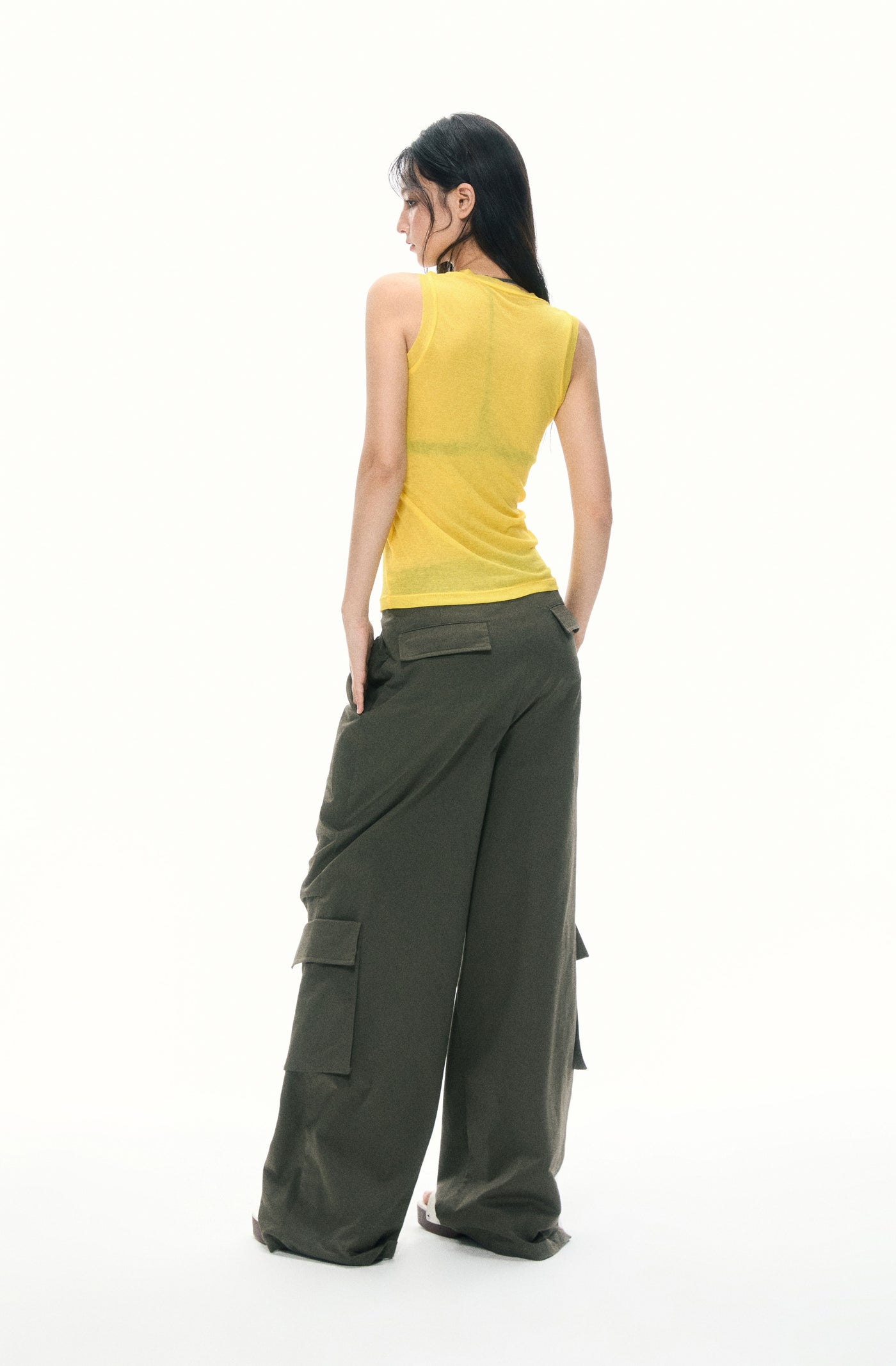 Yellow I-Shaped Sleeveless Top APE0374
