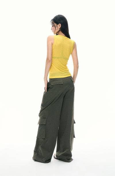 Yellow I-Shaped Sleeveless Top APE0374