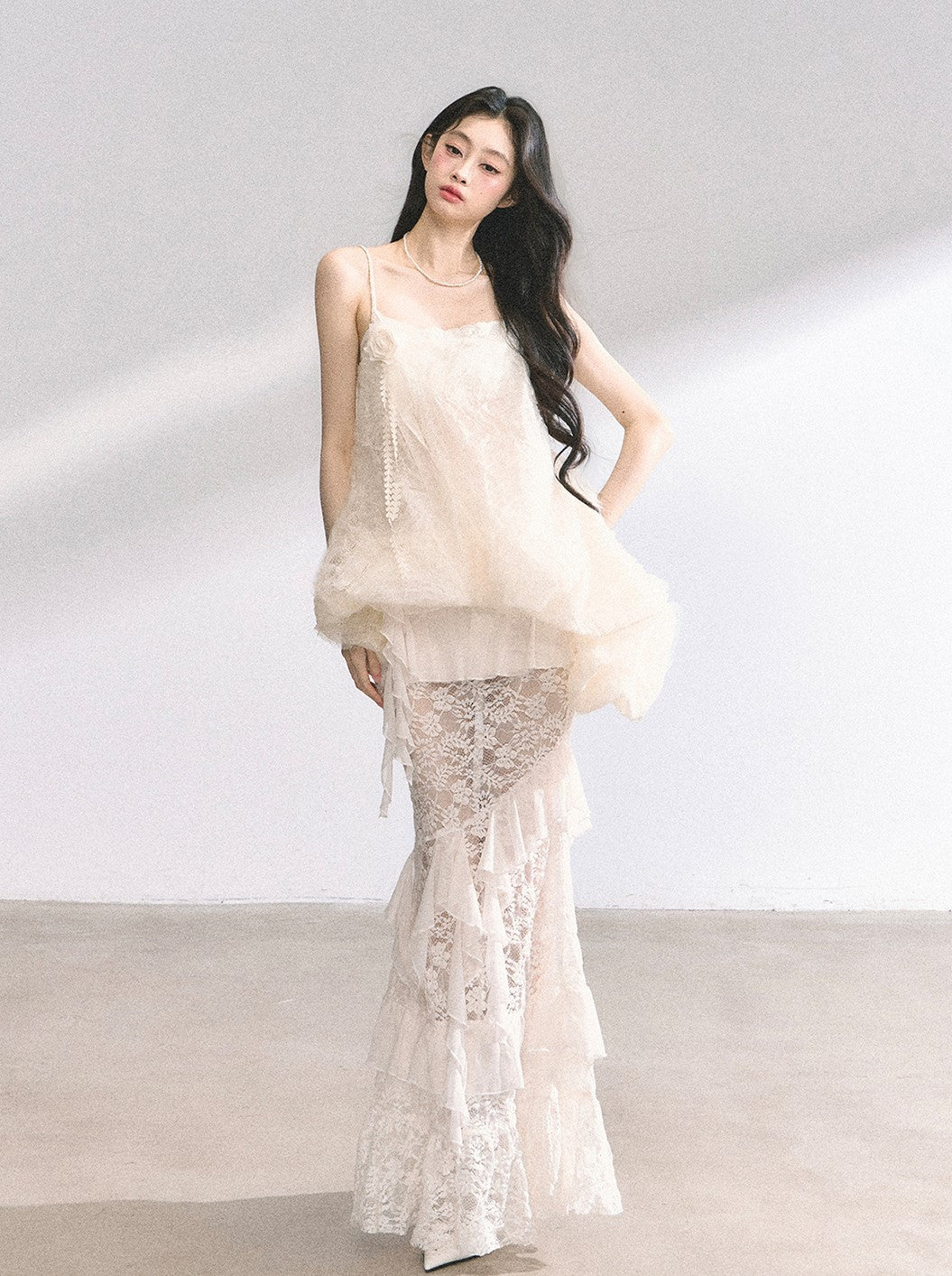 High-grade Top/Lace Long Skirt DIA0444