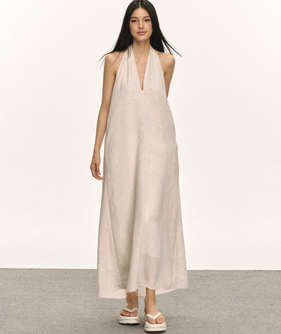 V-neck Halter Sleeveless Long Dress ANA0023