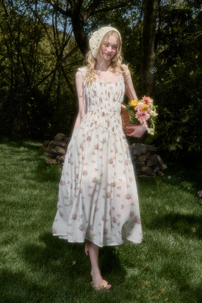 Bow Tie Floral Long Dress GRO0137