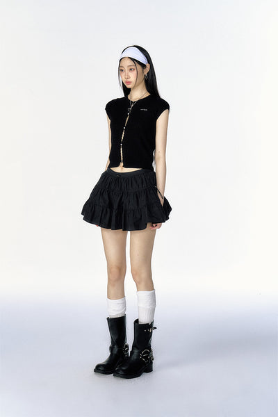 Black A-line Puffy Skirt CUR0100