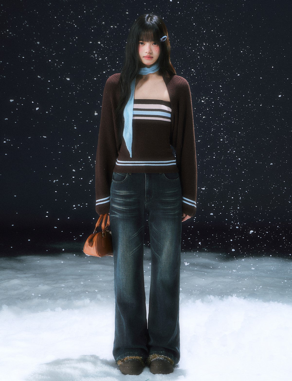 Brown Two-piece Layered Sweater WEE0103