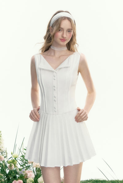 High-end Pleated Lace Dress AYF0089