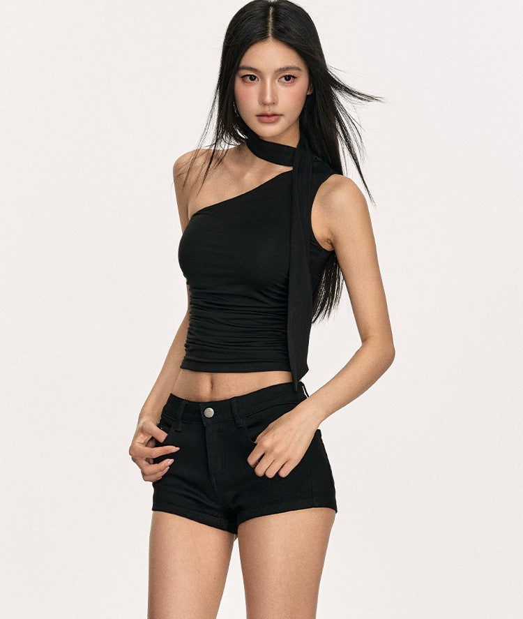 Layer Asymmetrical Oblique Shoulder Top ANA0007