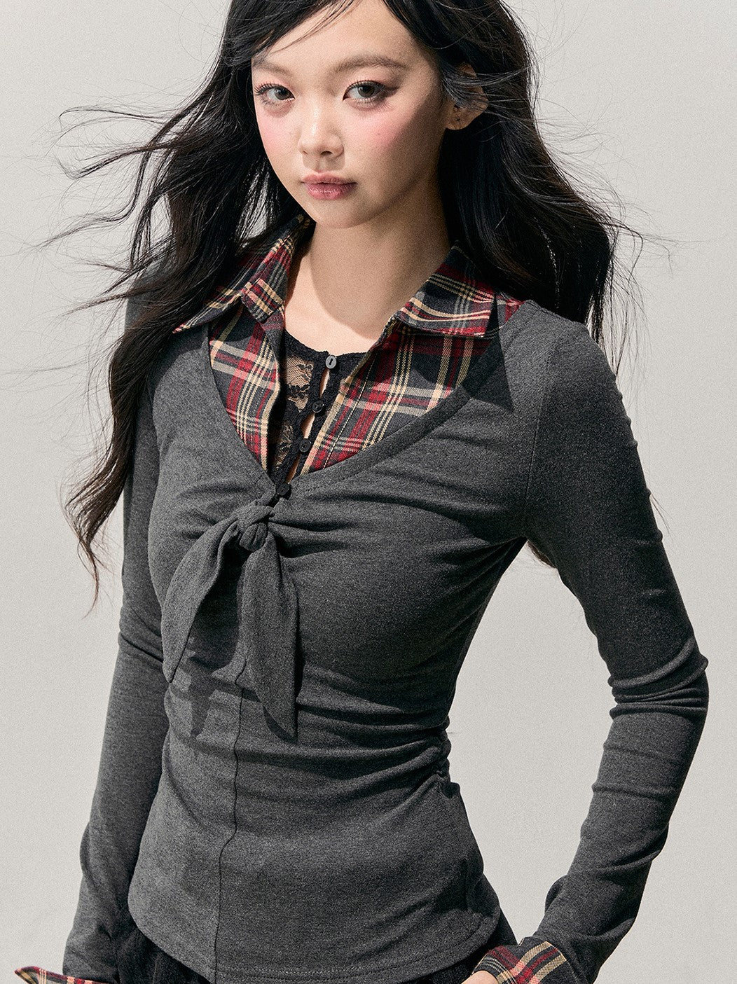 Faux Three-Piece Gray T-Shirt DIA0753