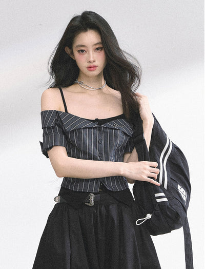 Fake Two-piece Striped Shirt DIA0531