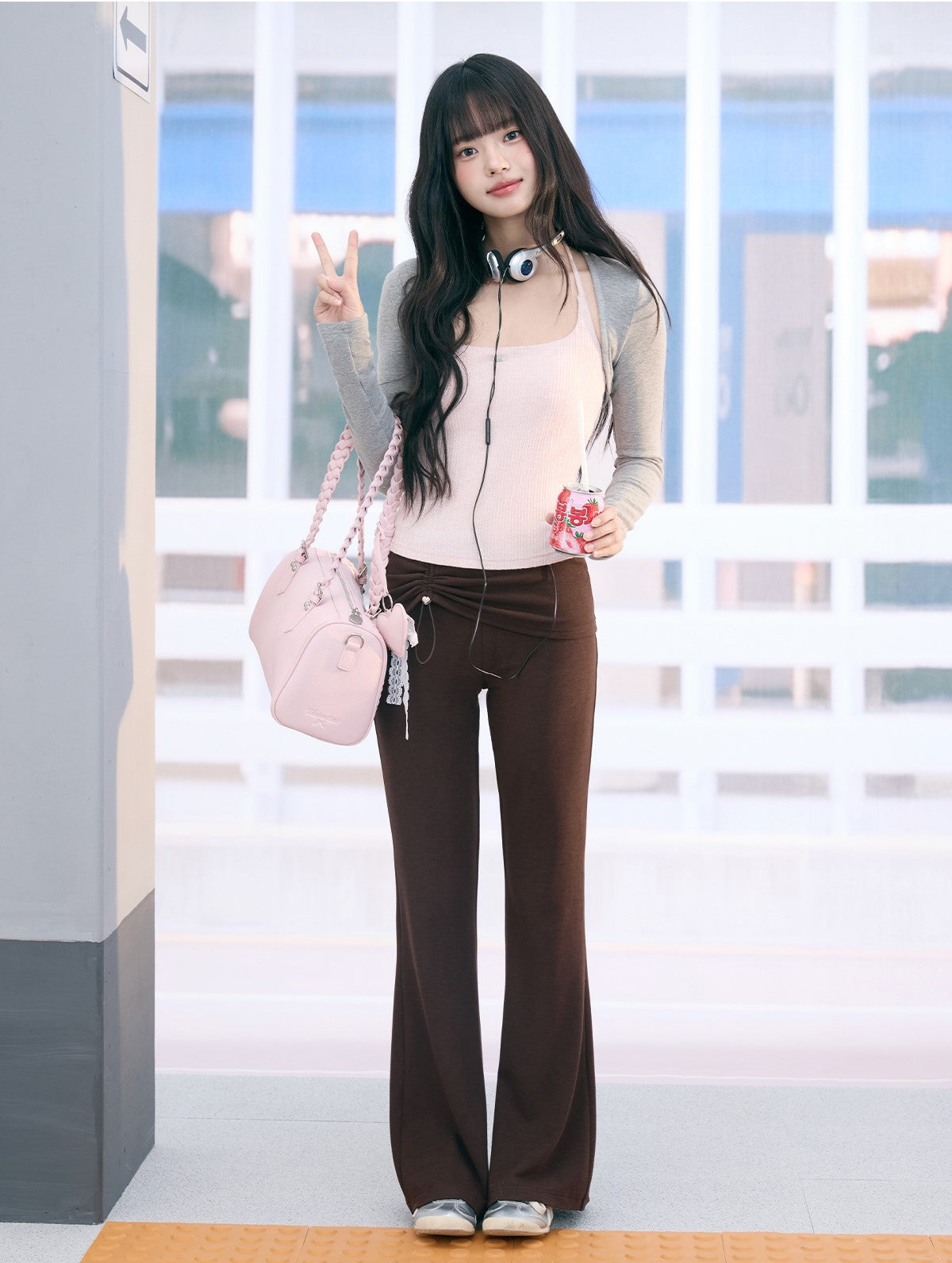 Two-piece Pink Camisole+Short Cardigan WEE0066