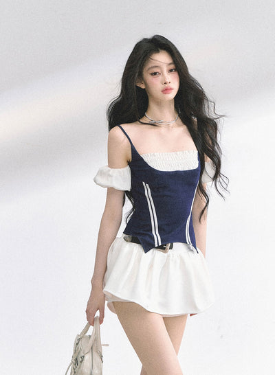 Fake Two-piece Suspender Shirt DIA0502