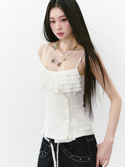 Ruffled Neckline Slim Camisole VIA0270