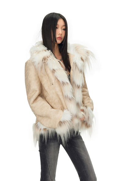 Gradient Tie-dye Eco-friendly Fur Jacket NOT0152