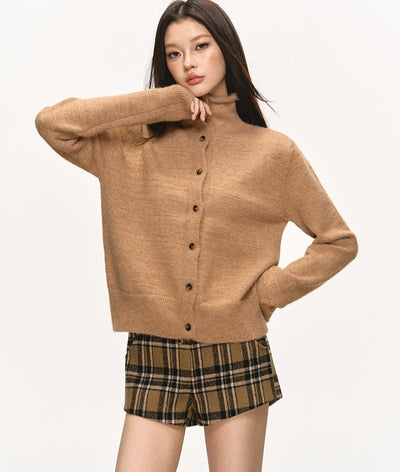 Turtleneck Button Knitted Cardigan ANA0086