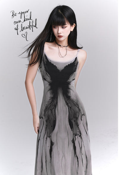 Niche Design Gray Suspender Dress LAD0107