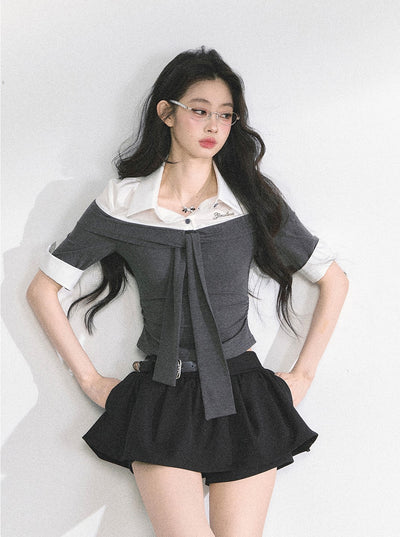 Short Sleeve Waist Slimming T-shirt DIA0496