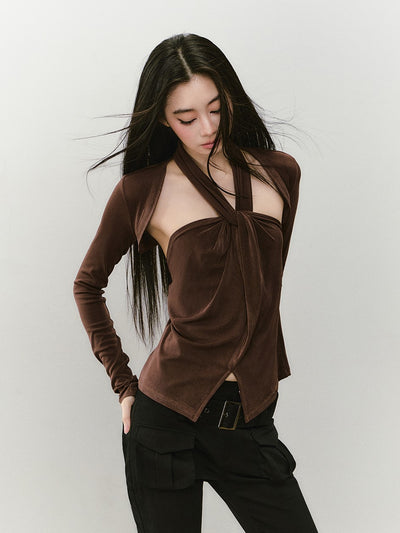 Halter Neck Top+Waistcoat VIA0341