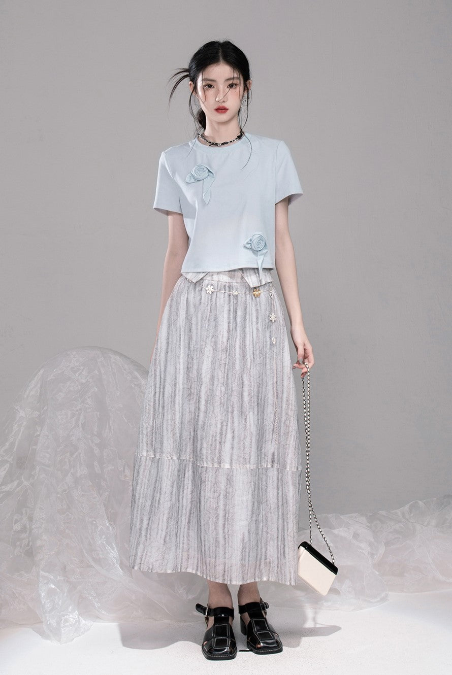 Gray Tone Gradient Skirt COT0325