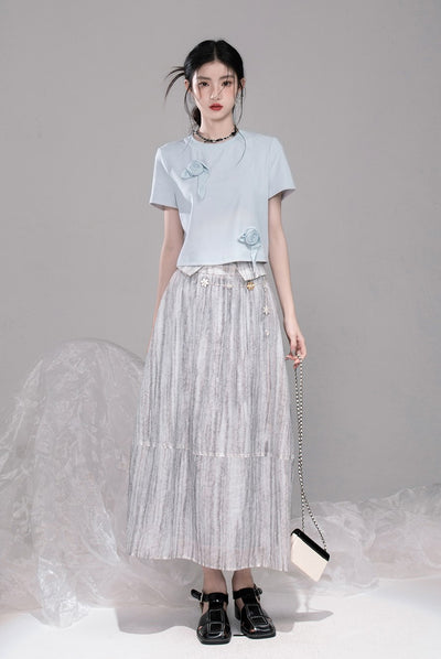 Gray Tone Gradient Skirt COT0325