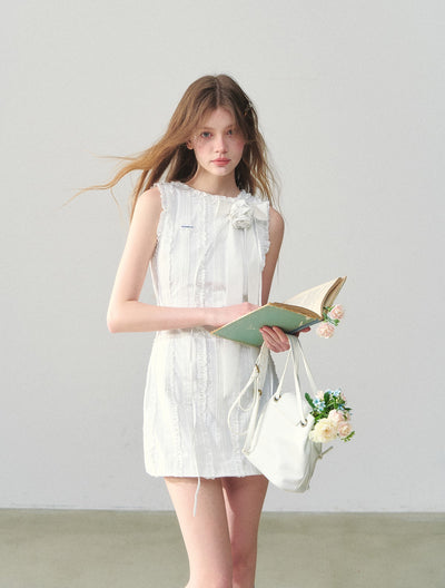 Striped Lace Sleeveless Dress SUN0147