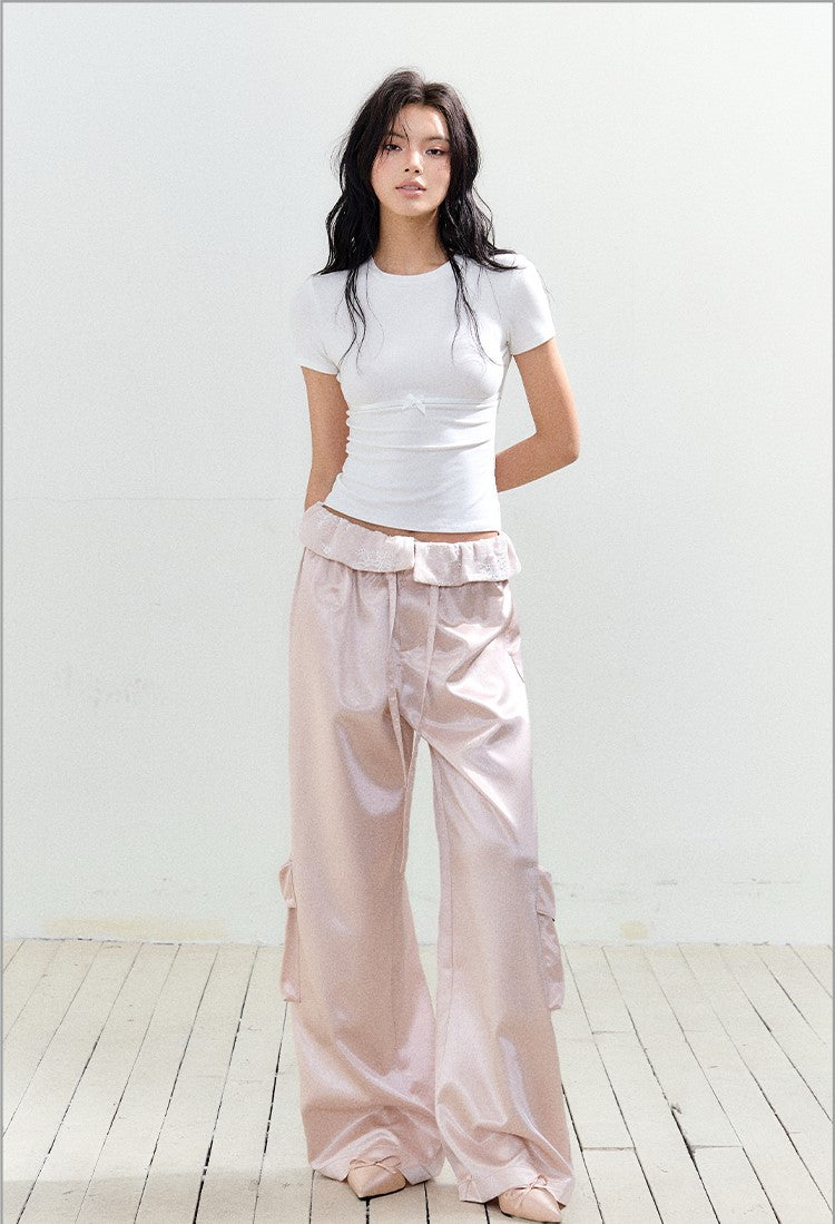 Large Pocket Satin High-end Pants AGM0153