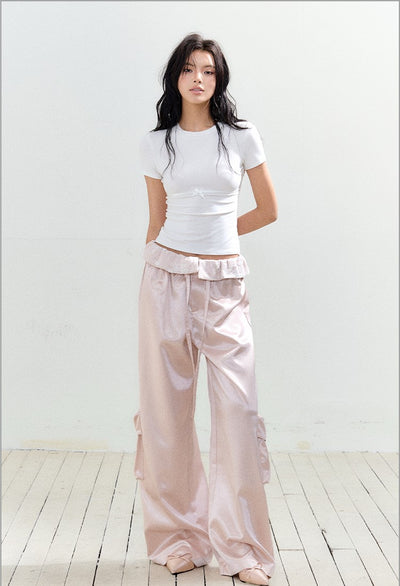Large Pocket Satin High-end Pants AGM0153