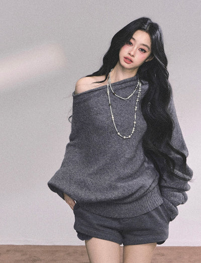 Lazy Style Off-shoulder Sweater DIA0631