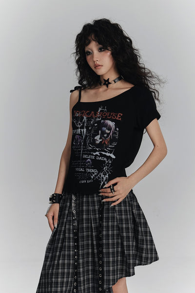 Punk Printed Short-sleeved T-shirt KIN0131