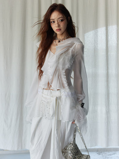 Romantic Fairy Ruffled White Shirt JNY0240